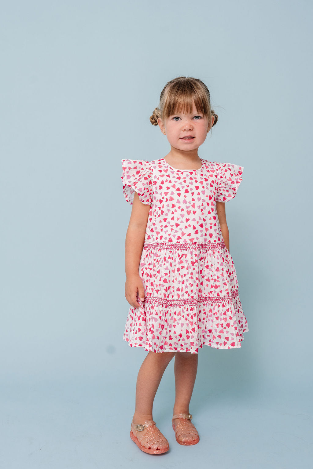 Hearts Print Twirl Dress 3Y