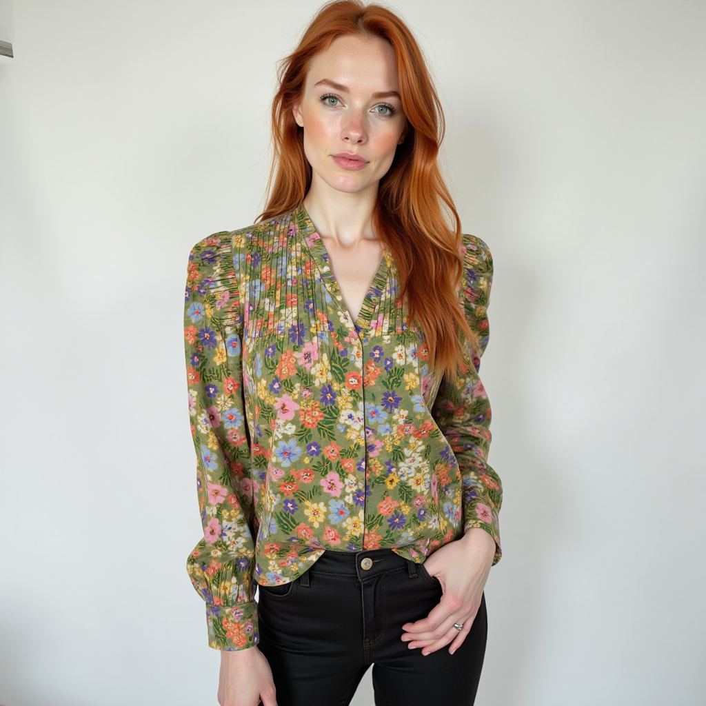 Abstract Floral Juliette Blouse
