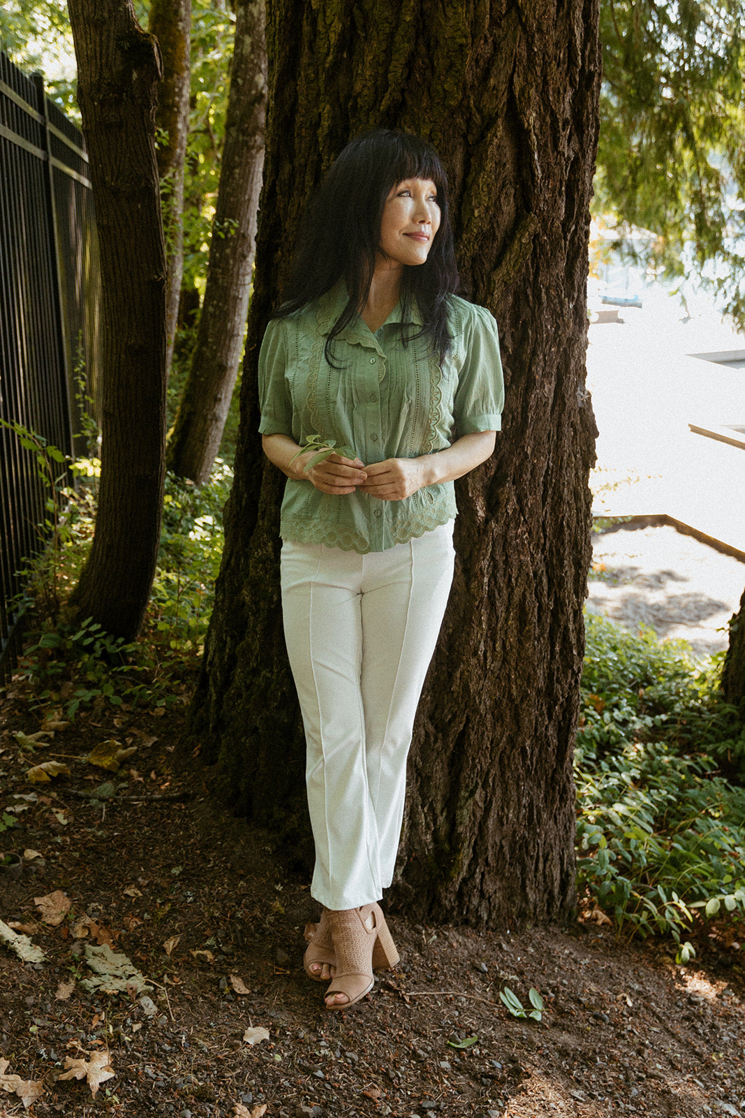 Sage Pearl Blouse