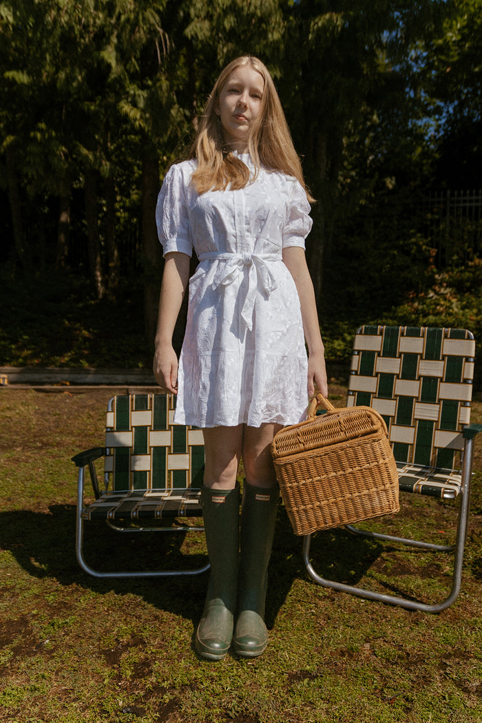 White Embroidery Florence Dress