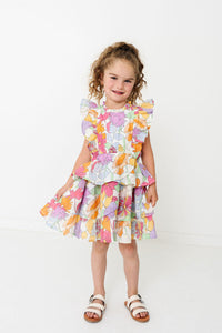 Festive Floral Ruffle Dress