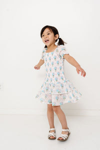 Hydrangeas with Bows Girls Mirrorball Dress