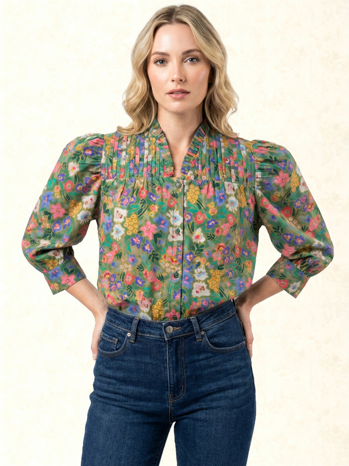Abstract Floral Juliette Blouse