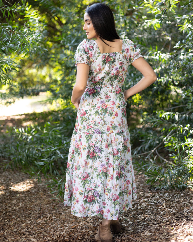 Sarah Vintage Floral Dress - Back