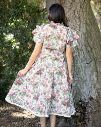 Olivia  Vintage Floral Midi Skirt - Back