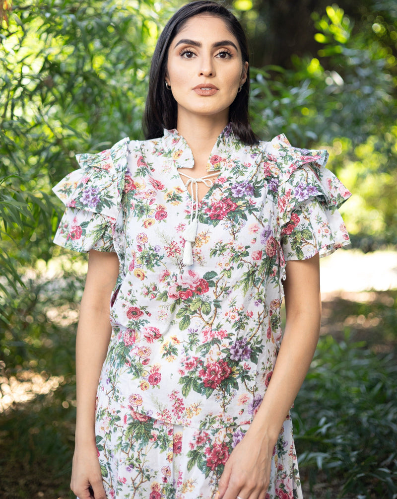 Ruffle Sleeved Top