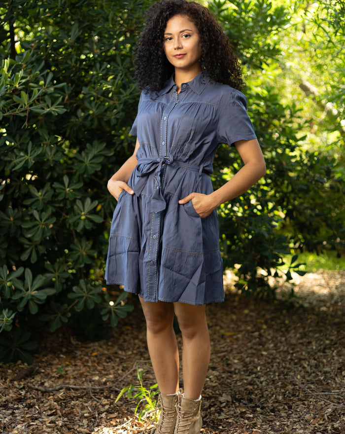 Hand Embroidered Summer Dress - Floral Embroidered Dress