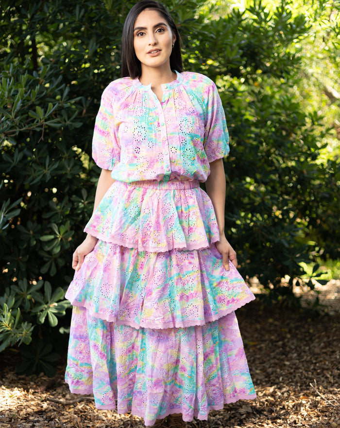 Rainbow Floral Skirt