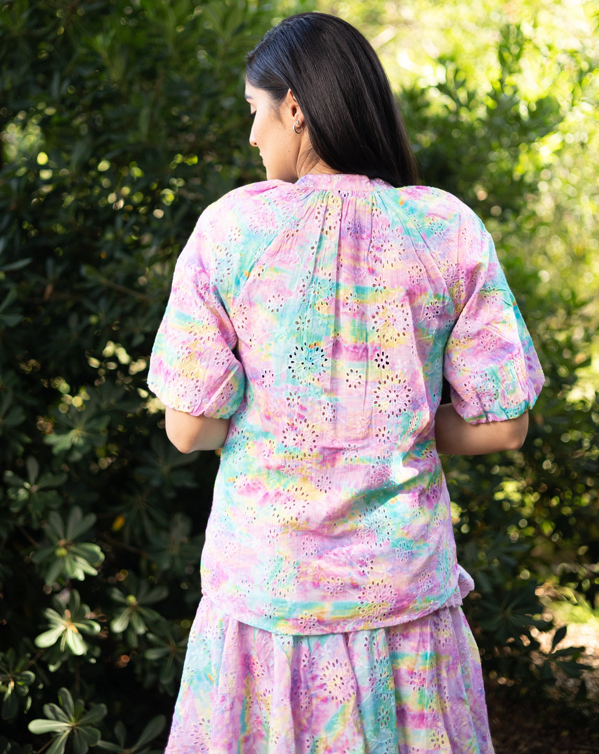 Amari Rainbow Floral Shirt - Back