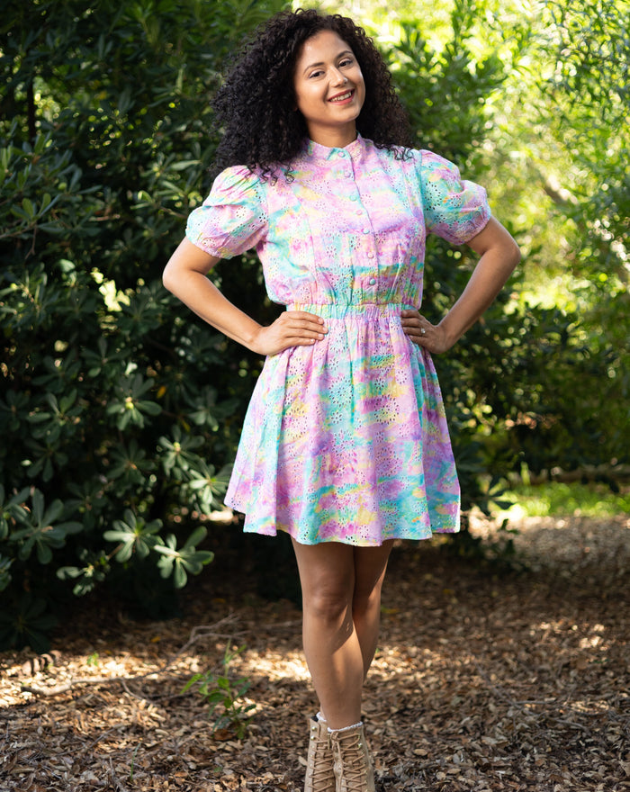 Rainbow Eyelet Dress
