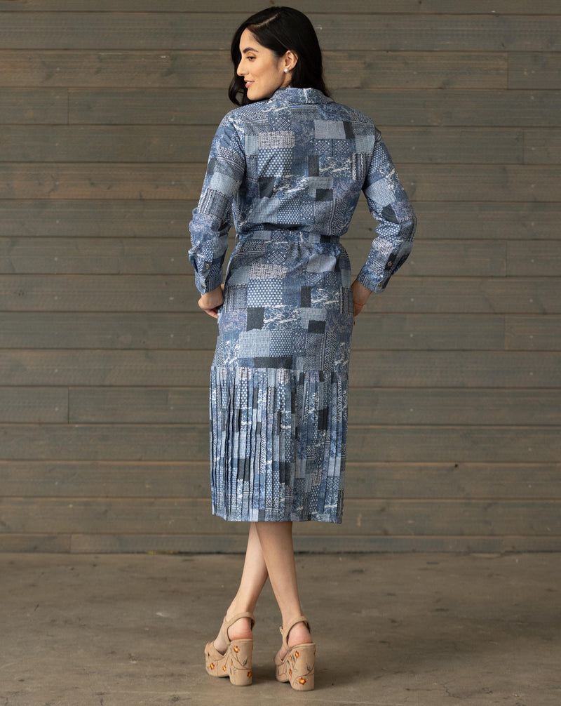 Sabrina Patch Print Midi Dress