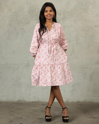 Toile Print Short Dress