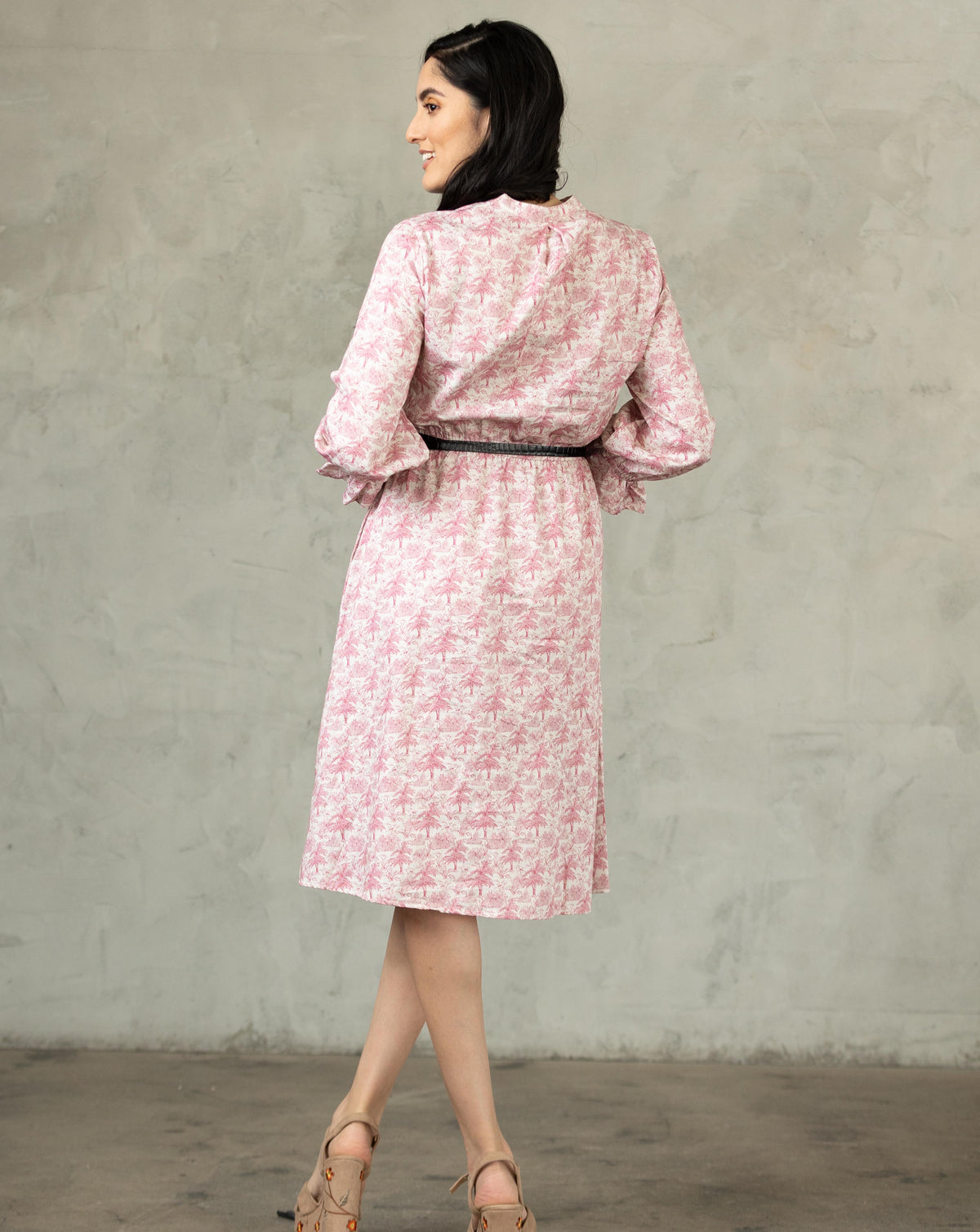 Ruffle Sleeve Midi Dress