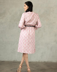 Ruffle Sleeve Midi Dress