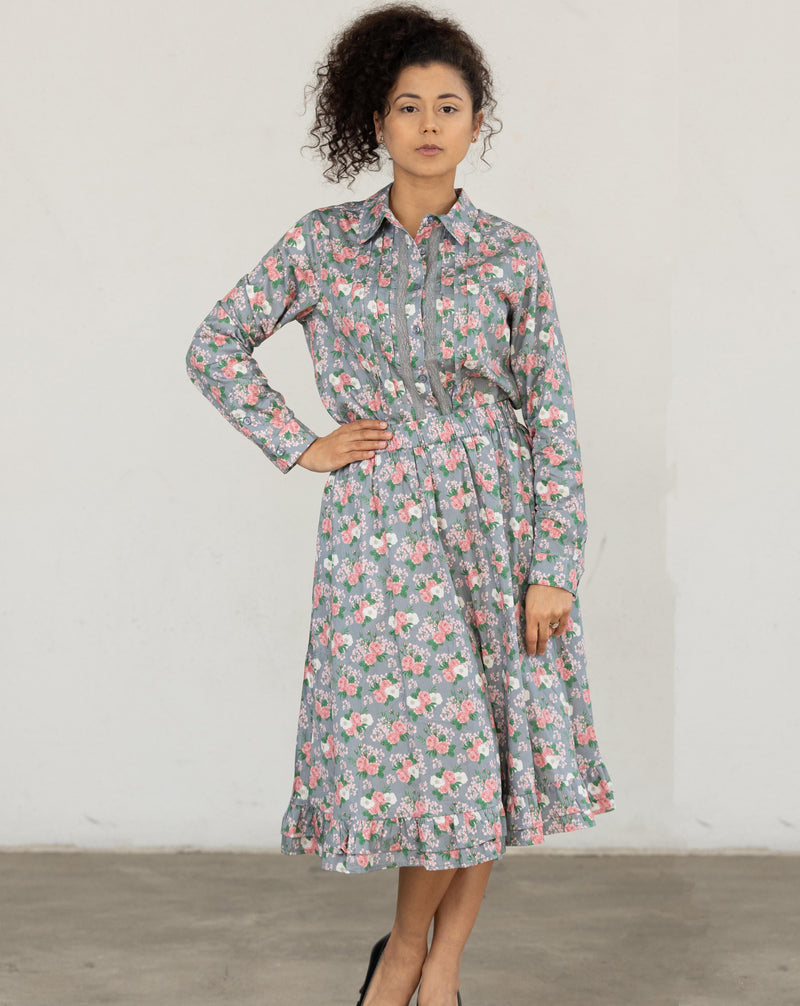 Fall Floral Print Shirt