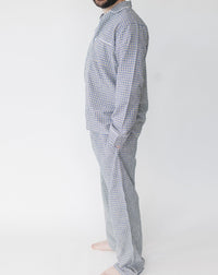 Matthew Gold Houndstooth Men’s Long Sleeve Shirt & Pajama Set