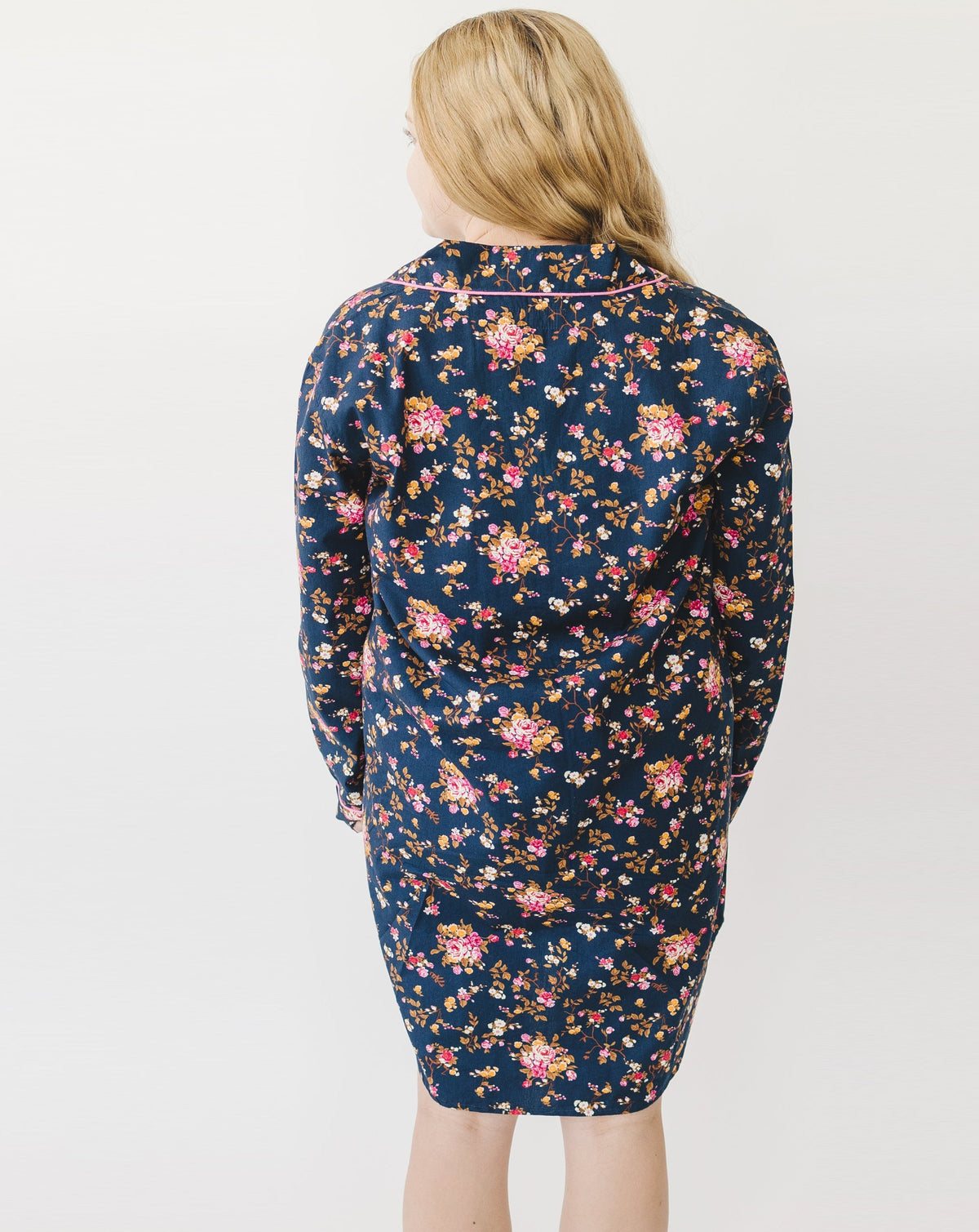 Sara Navy Floral Women's Night Shirt