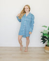 Sara Ocean Stripe Women's Night Shirt