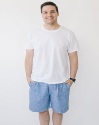 Blue Houndstooth Shorts