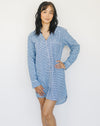 Sara Blue Houndstooth Women's Night Shirt