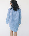 Sara Blue Houndstooth Women's Night Shirt