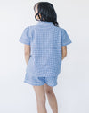 Lilly Blue Houndstooth Women's Short Sleeve Shirt & Shorts Set