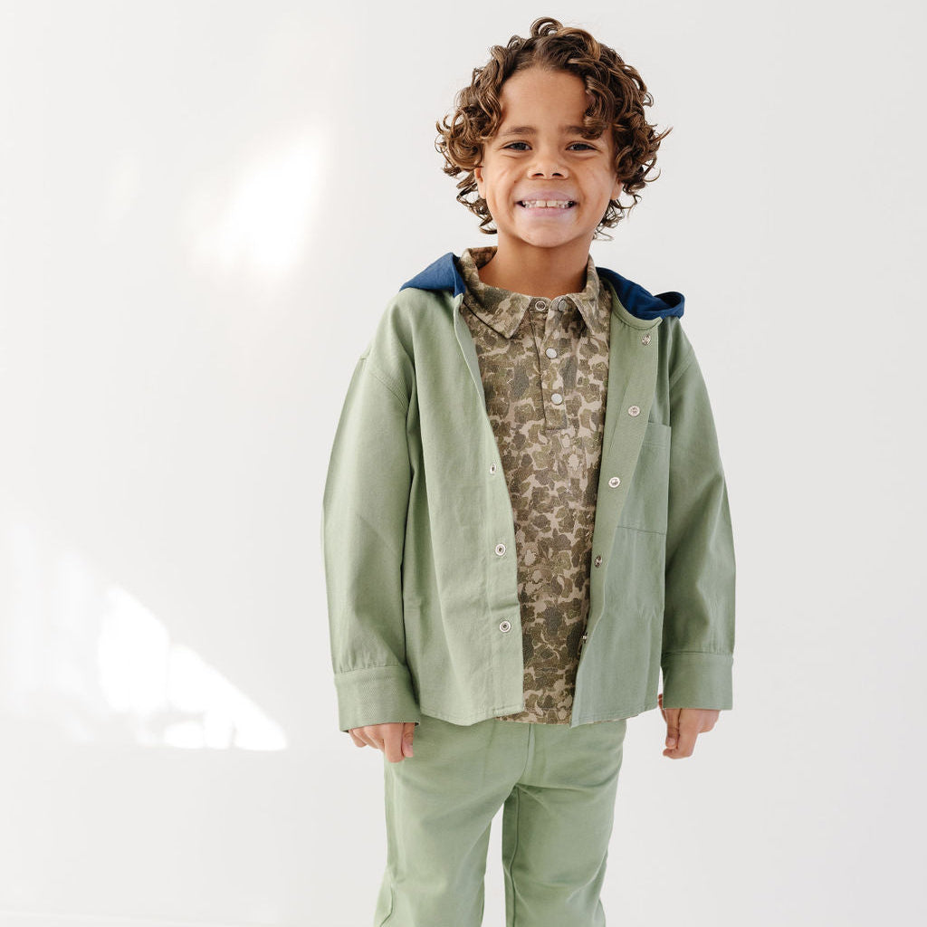 Olive/Navy Alfie Shacket
