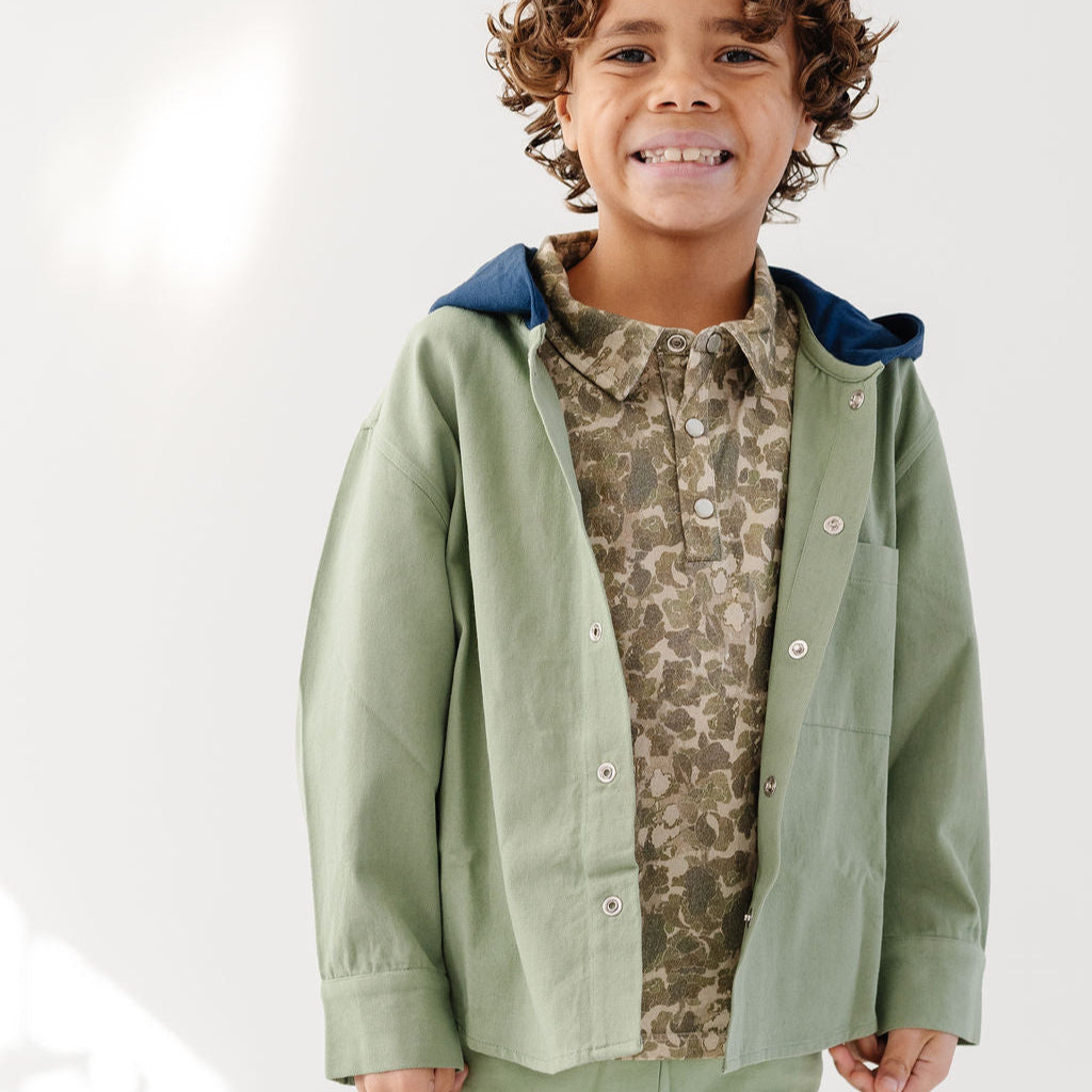 Olive/Navy Alfie Shacket