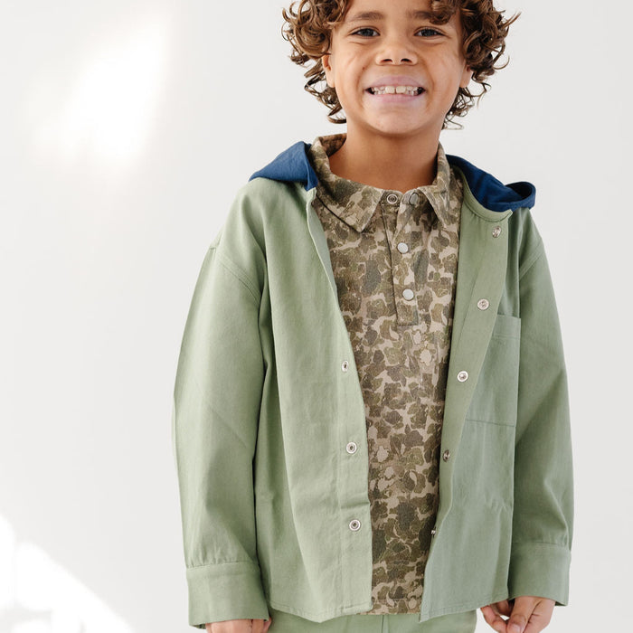 Olive/Navy Alfie Shacket