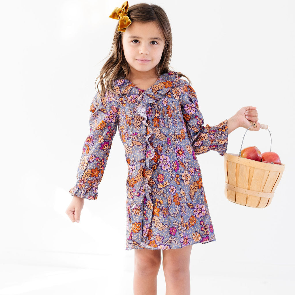 Batik Floral Embroidered Marais Dress