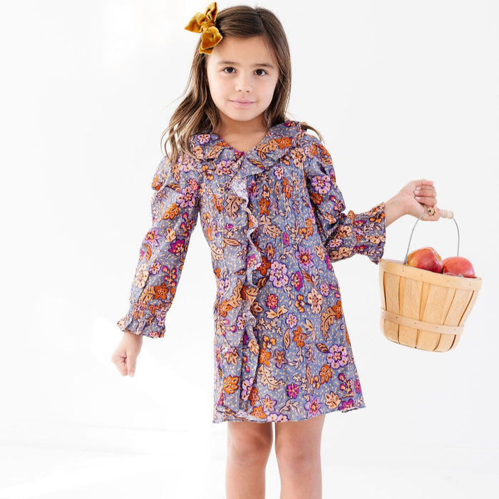 Batik Floral Embroidered Marais Dress
