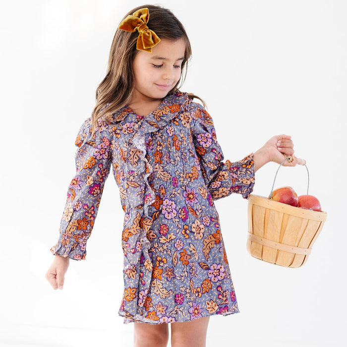 Batik Floral Embroidered Marais Dress
