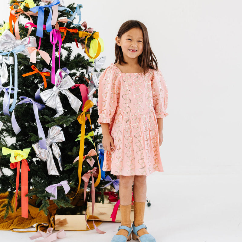 Pink Hearts Sequin Charlotte Dress