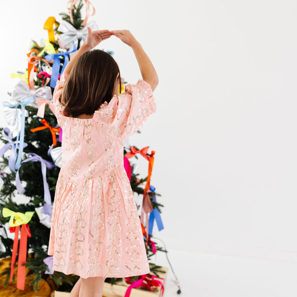 Pink Hearts Sequin Charlotte Dress