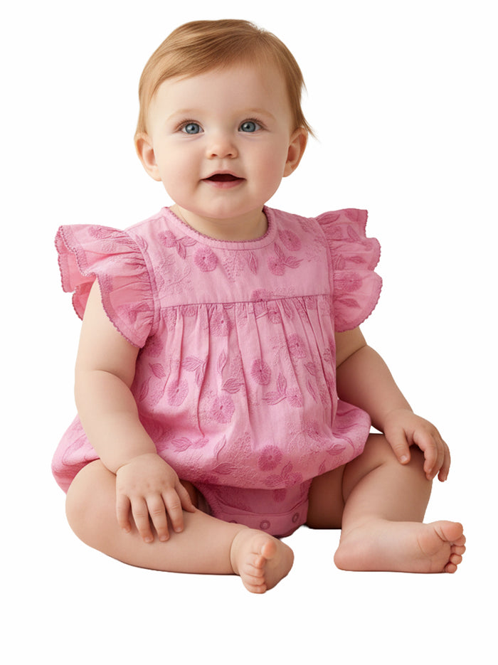 Pink Embroidered Florals Maeve Bubble