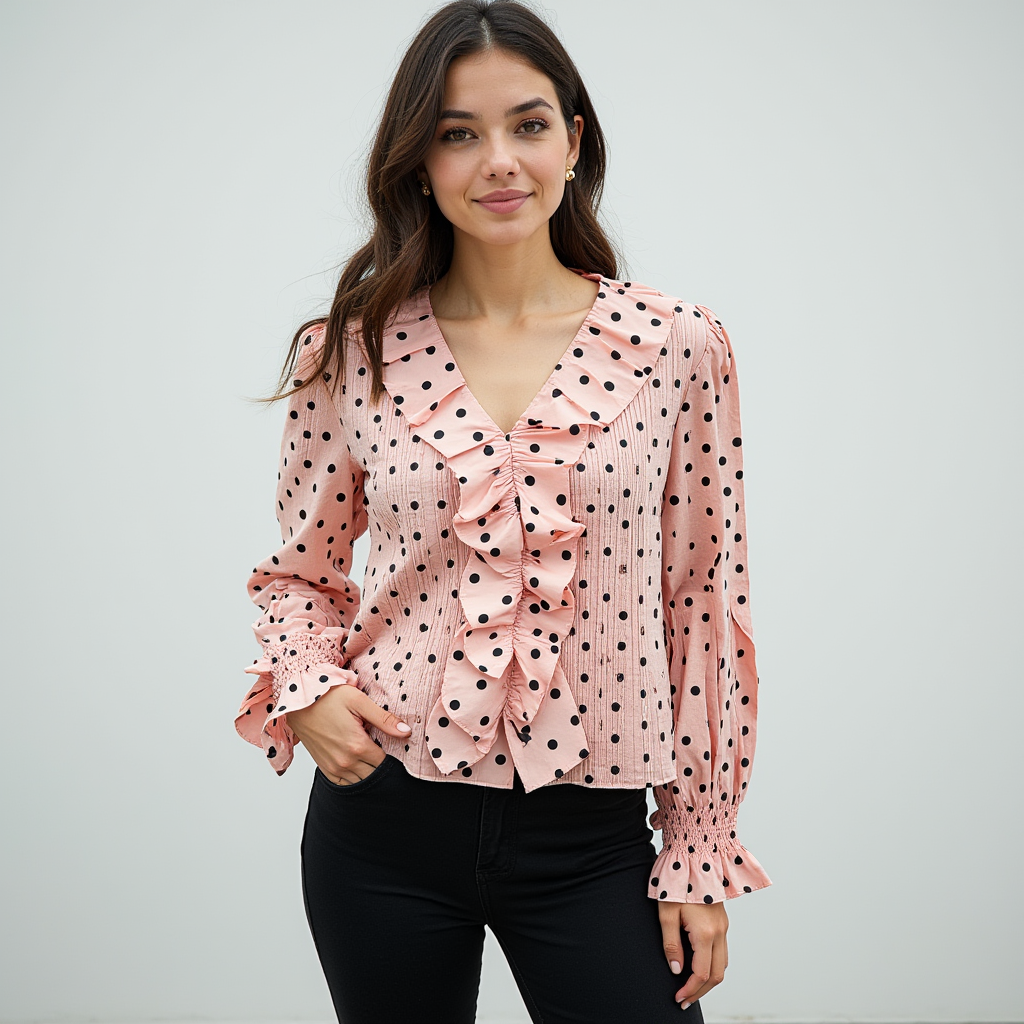 Blush Dots Marais Blouse