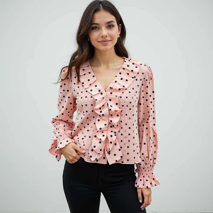 Blush Dots Marais Blouse