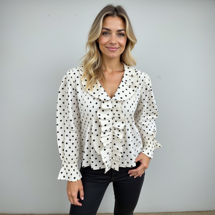 Ecru Dots Marais Blouse
