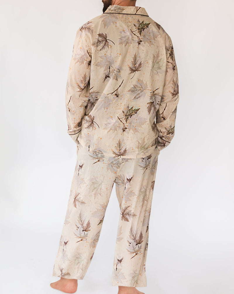 Men's Maple Print Shirt & PJ Set - Back
