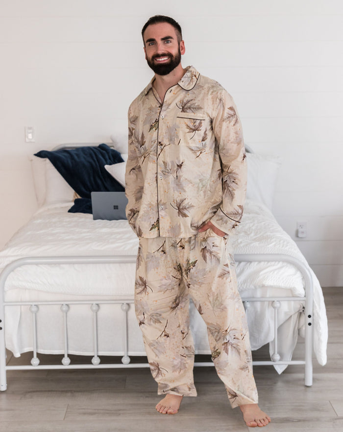 Men's Maple Print Shirt & PJ Set - Front 1
