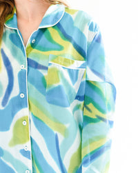 Sara Blue Tie-Dye Print  Women's Night Shirt