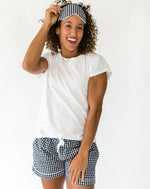Women's Holiday Navy Gingham shorts - Front 1