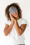Eye Mask - Navy Gingham 1
