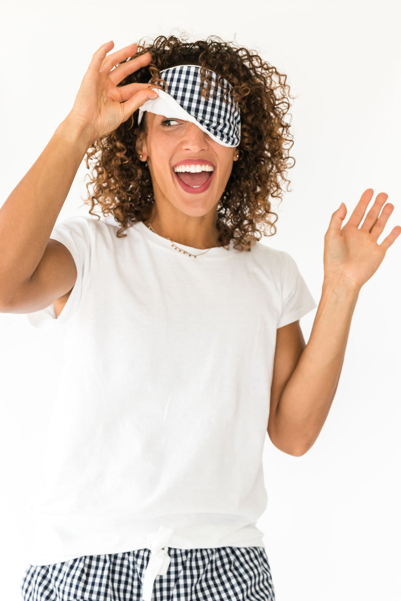 Eye - Mask Navy Gingham 1