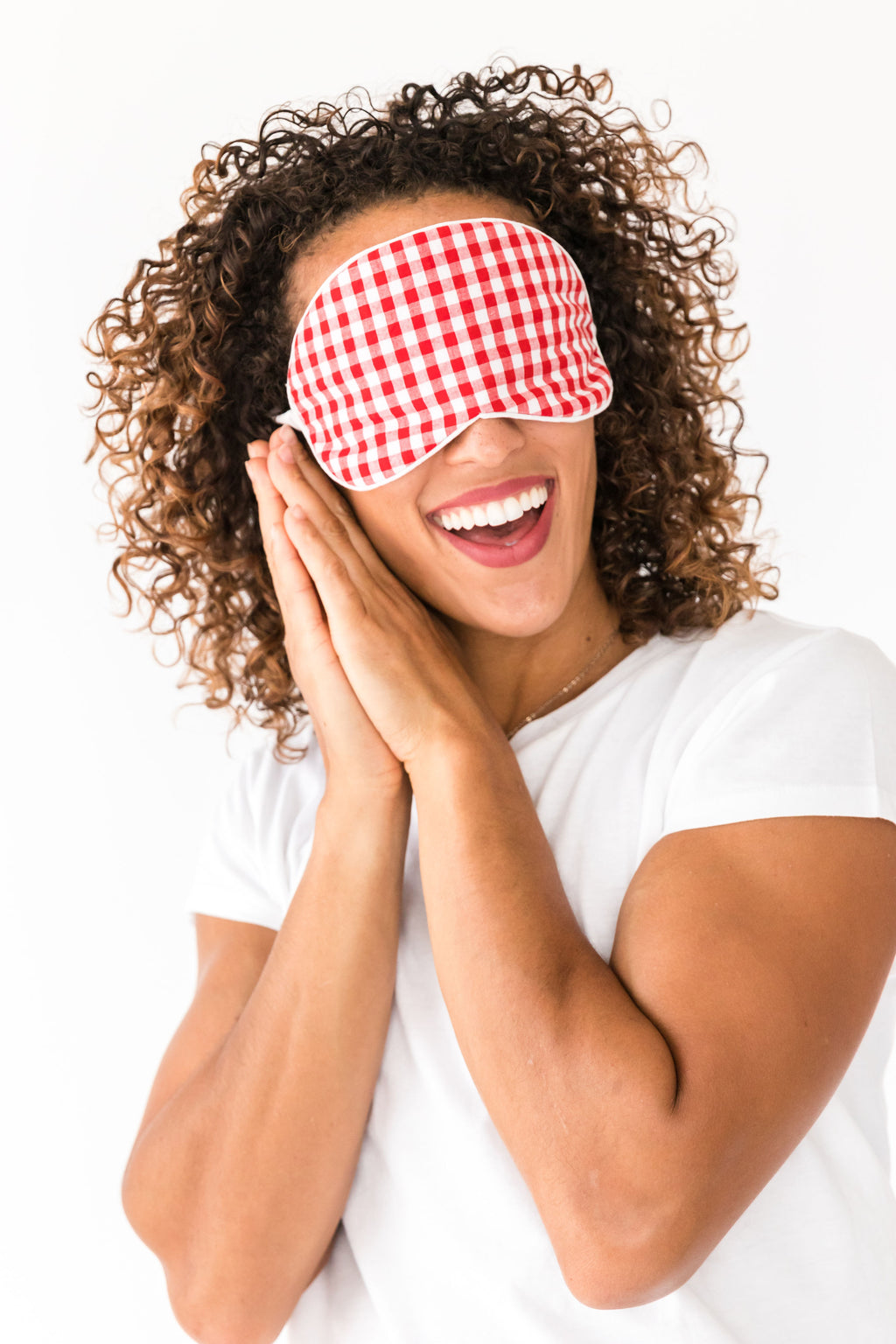 Eye Mask - Red Gingham - Front 1