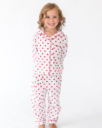 Girl's Classic Seersucker dot shirt and pants - Front