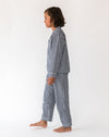 Kid's Holiday Navy Gingham Shirt & PJ Set - Side