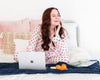 Women's Classic Seersucker dot shirt and pants - On the bed
