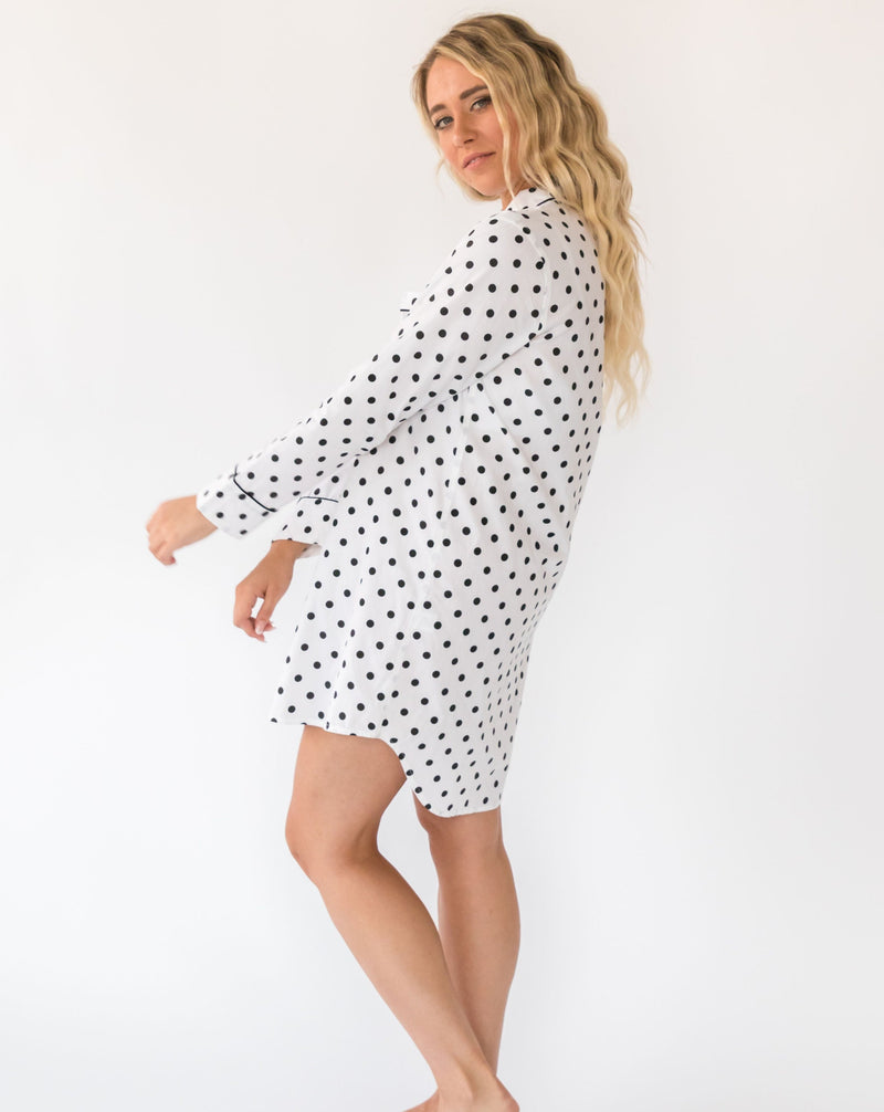 Women's Classic Dot Night Shirt - Side