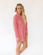 Women's Holiday Red Gingham Night Shirt - Side